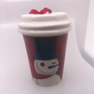NWT Starbucks 2012 Winking Snowman Holiday Ornament